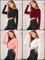 SIDE DRAWSTRING RUCHED CROP TOP